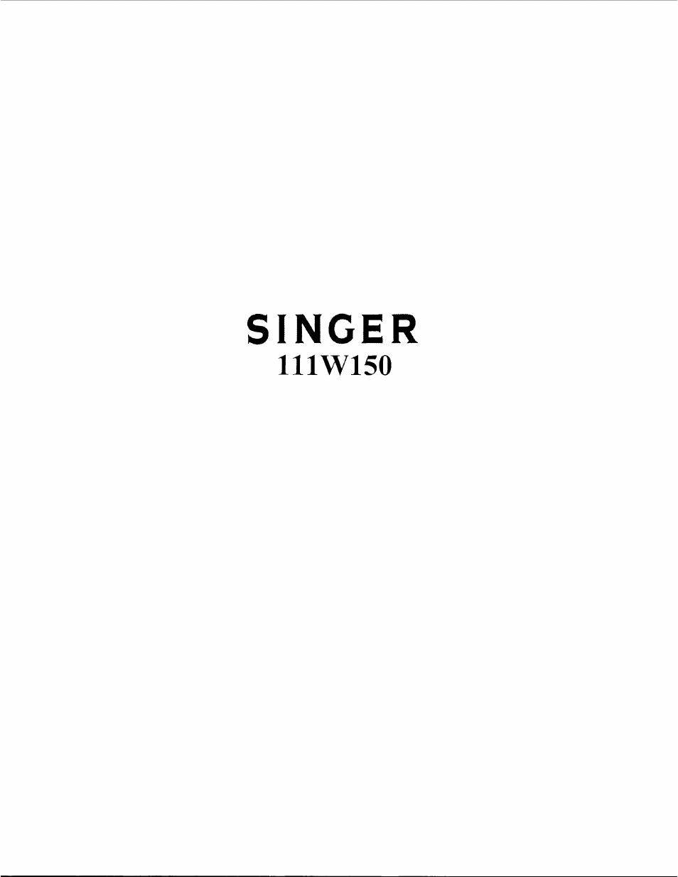 SINGER 111W150 User Manual | 24 pages