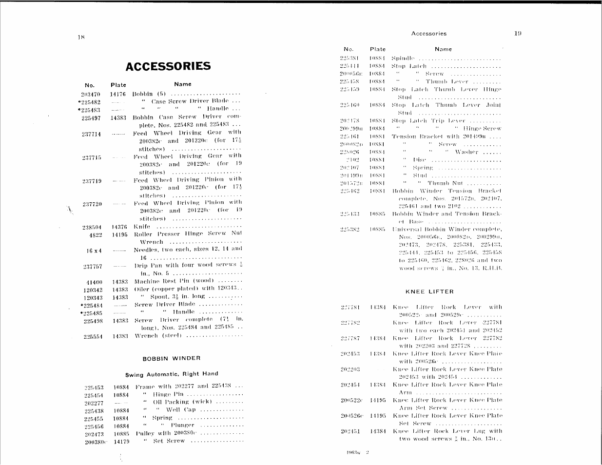 Accessories | SINGER 110W121 User Manual | Page 9 / 21