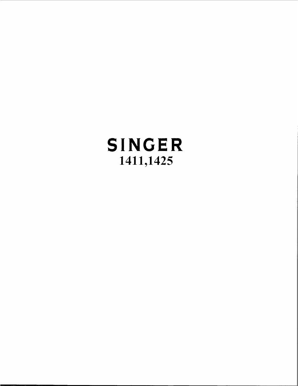 SINGER 1425 User Manual | 44 pages