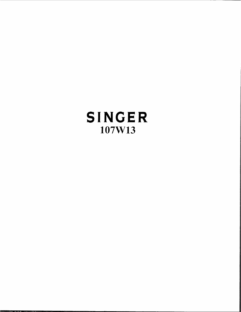 SINGER 107W13 User Manual | 20 pages