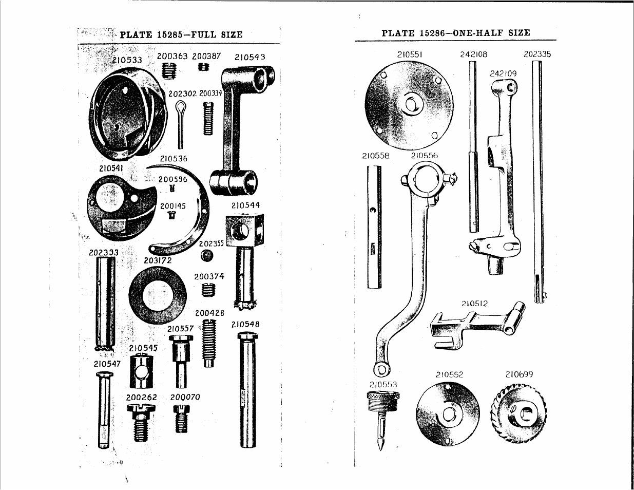 Plate 15285-full size, Plate 15286-one-half size | SINGER 107W13 User Manual | Page 17 / 20