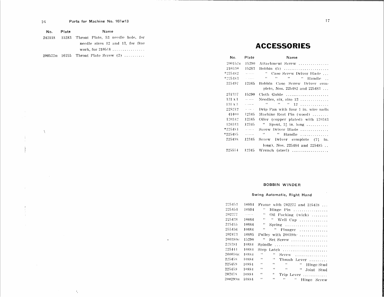Accessories | SINGER 107W13 User Manual | Page 8 / 20