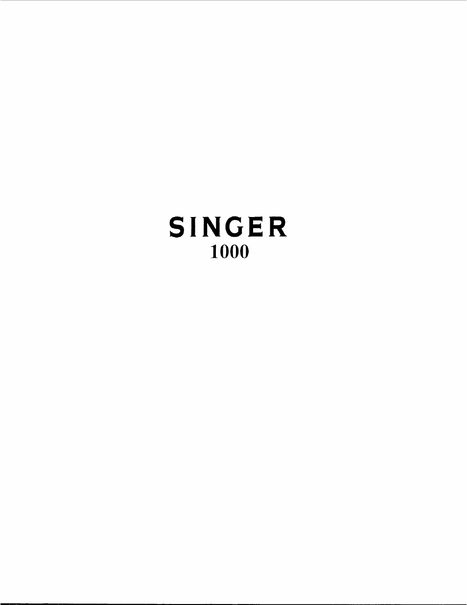 SINGER XL-1000 User Manual | 27 pages