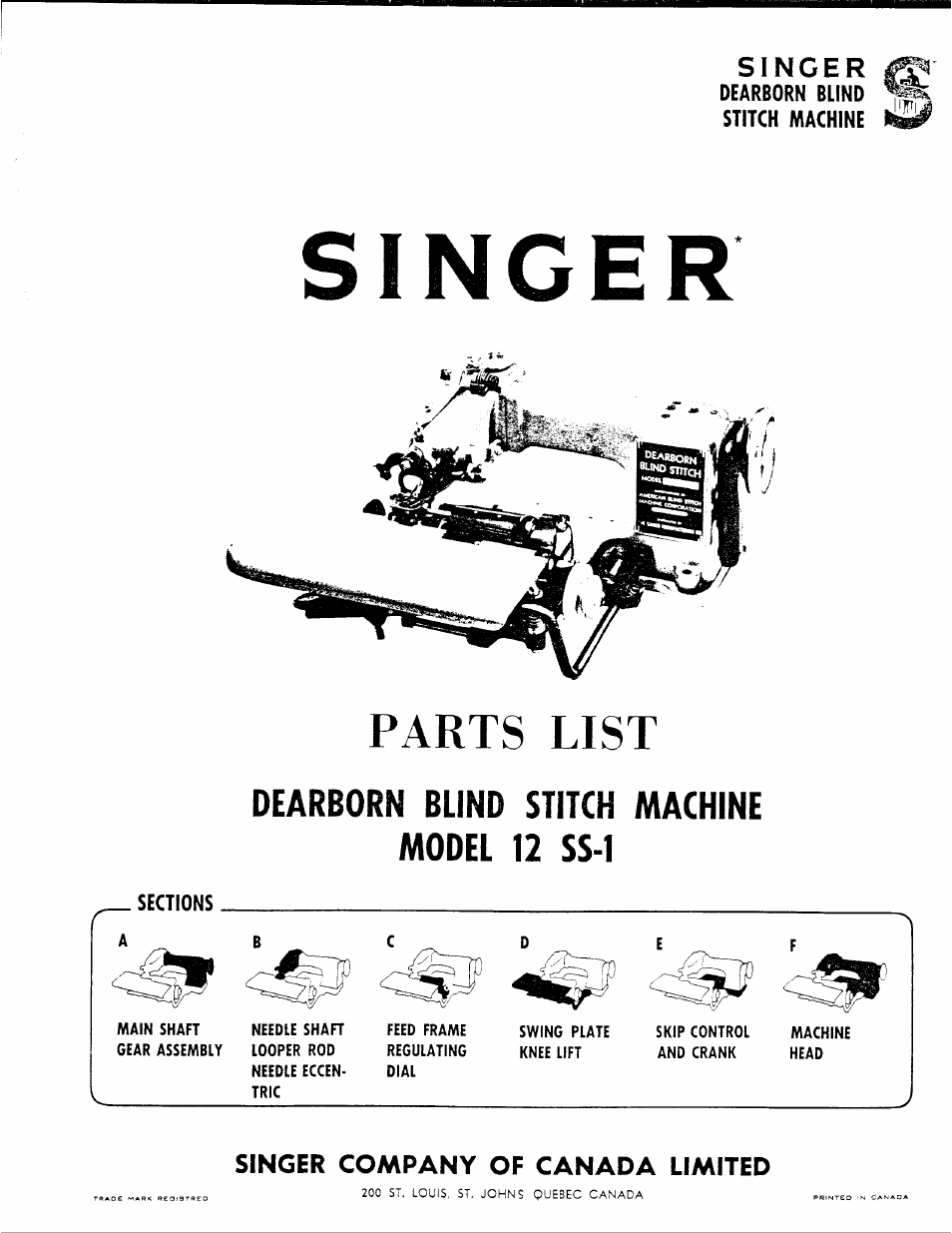 SINGER 12SS-1 User Manual | 8 pages