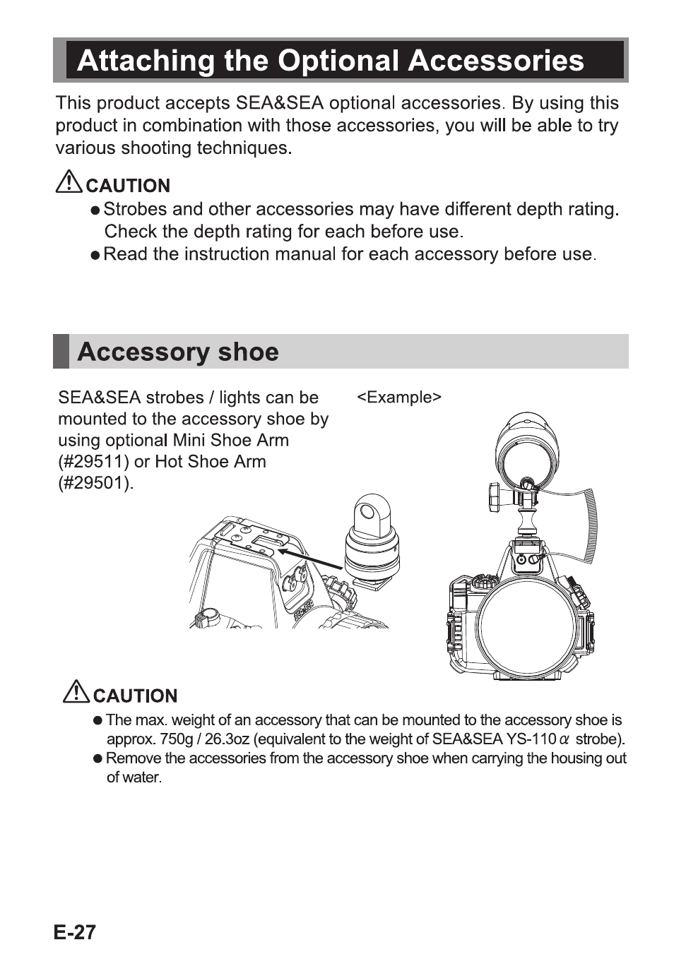 Sea & Sea RDX-550D User Manual | Page 28 / 31