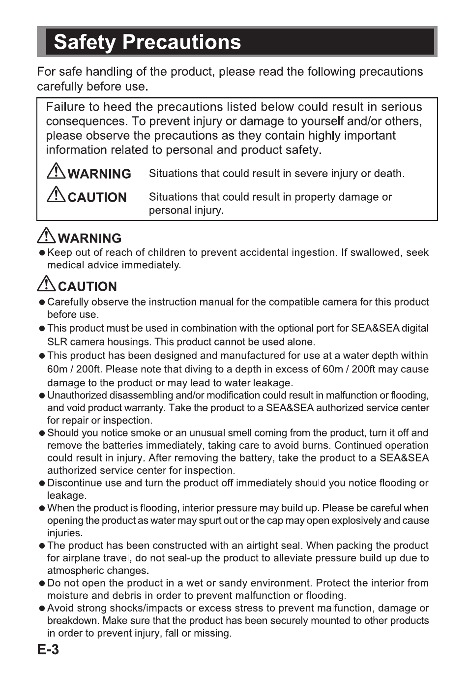 Sea & Sea RDX-550D User Manual | Page 4 / 31