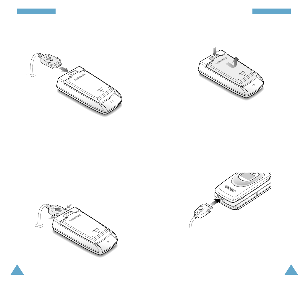 Charging with the travel adapter | Samsung SGH-A308 User Manual | Page 11 / 74