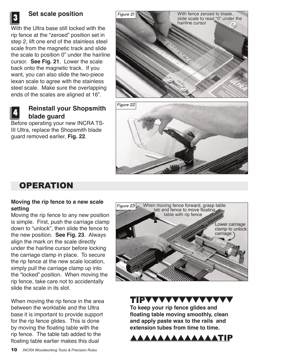 Operation | Shopsmith TS-III ULTRA User Manual | Page 10 / 16