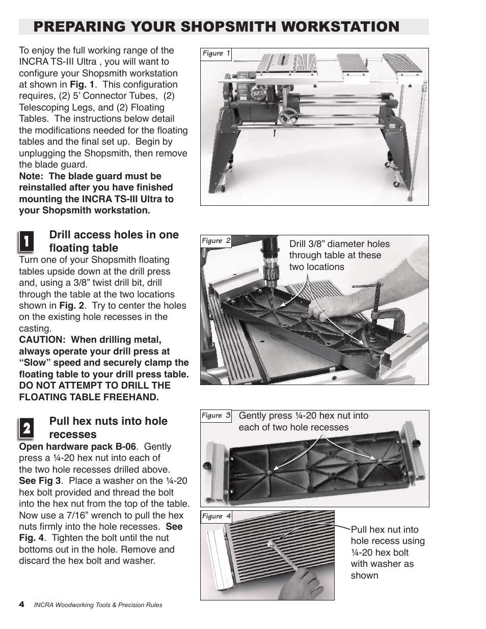 Preparing your shopsmith workstation | Shopsmith TS-III ULTRA User Manual | Page 4 / 16