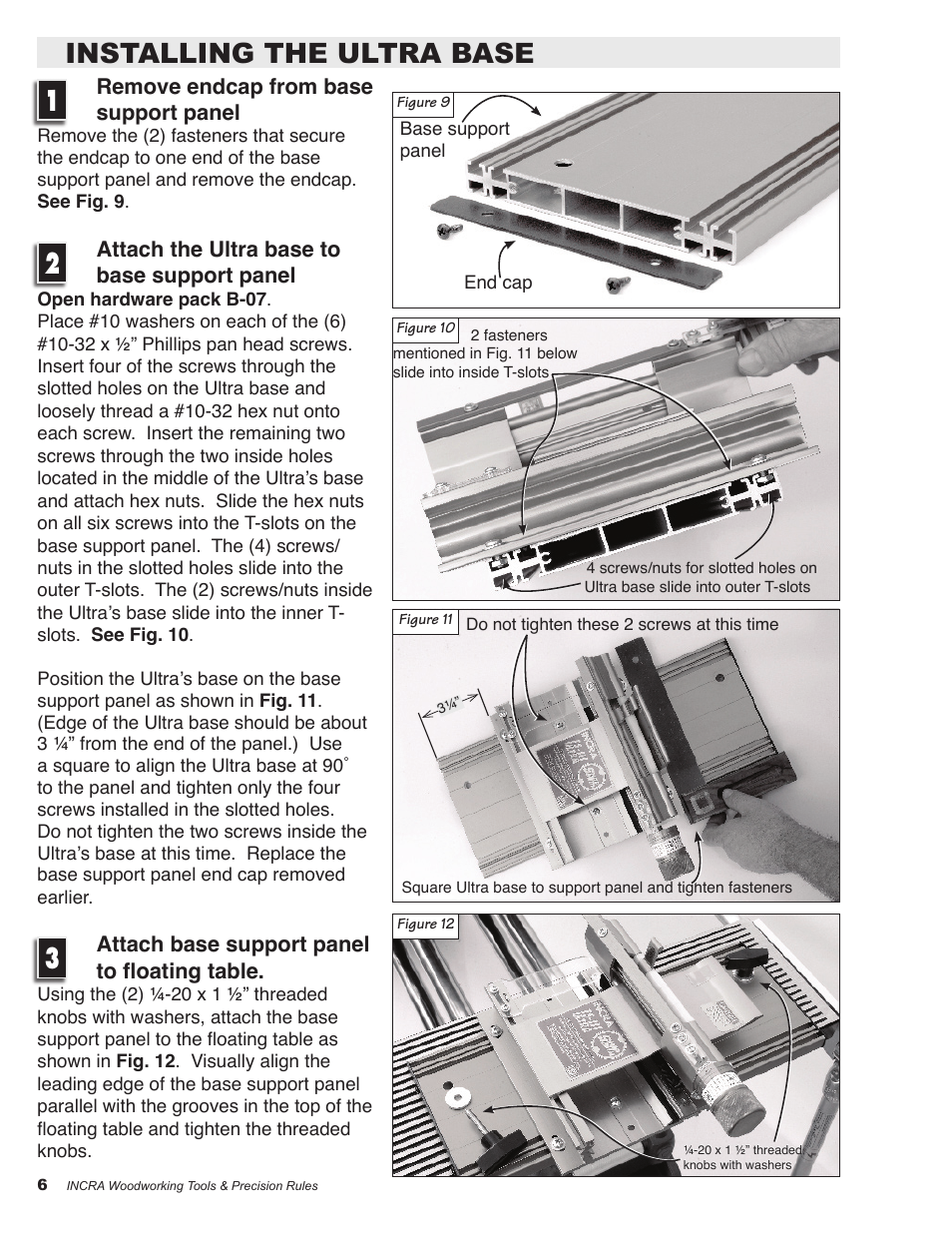 Installing the ultra base | Shopsmith TS-III ULTRA User Manual | Page 6 / 16
