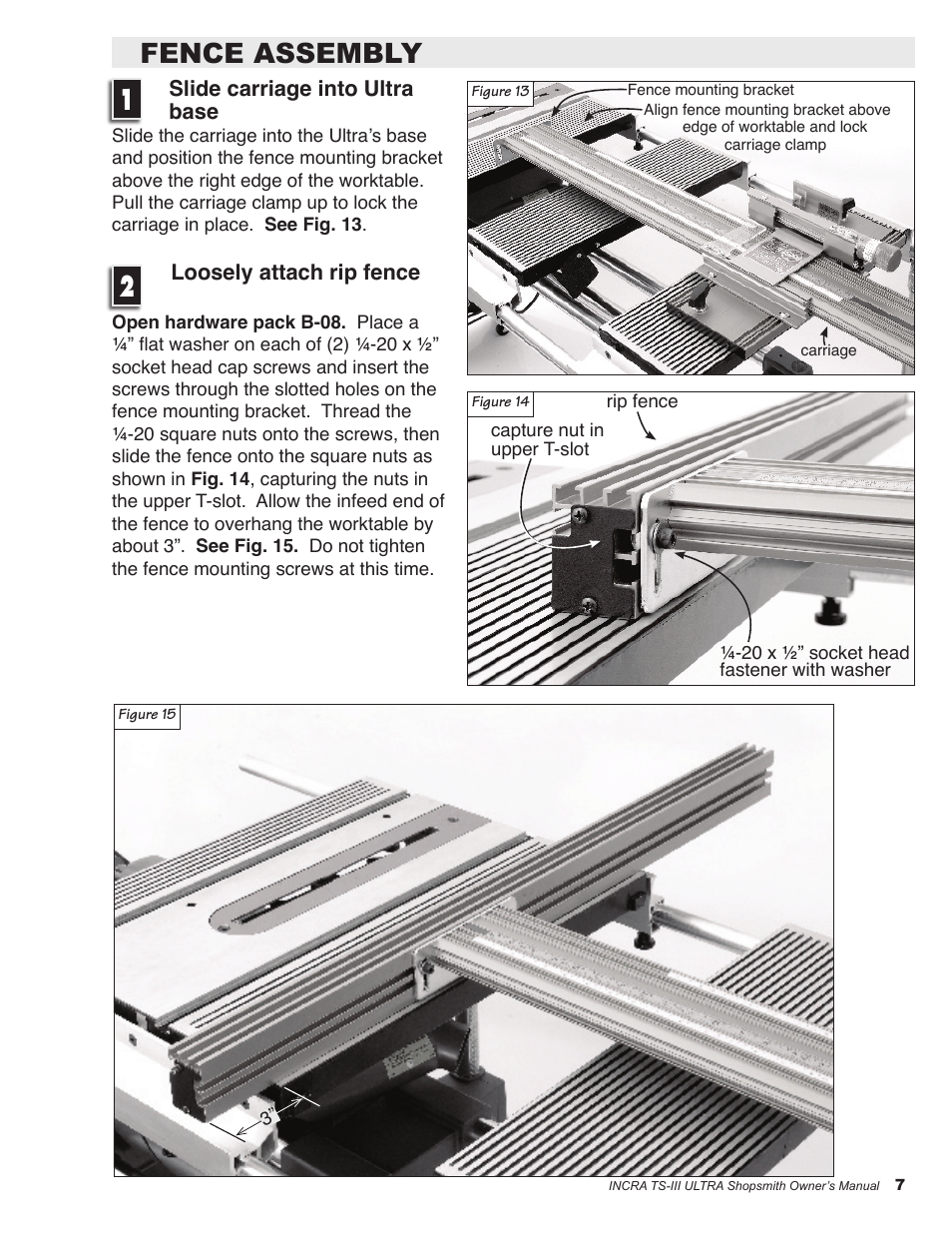 Fence assembly | Shopsmith TS-III ULTRA User Manual | Page 7 / 16