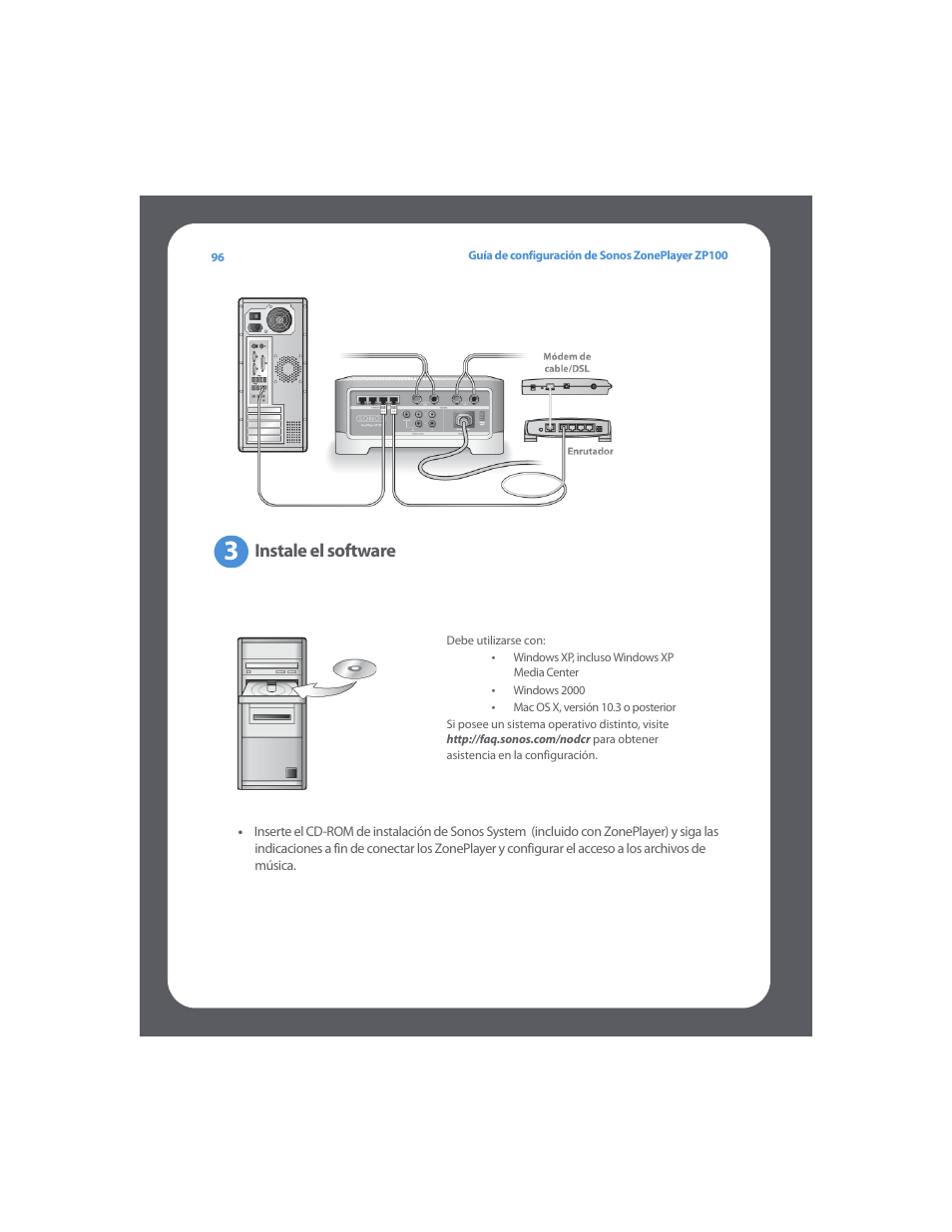 Instale el software | Sonos ZonePlayer ZP100 User Manual | Page 100 / 132