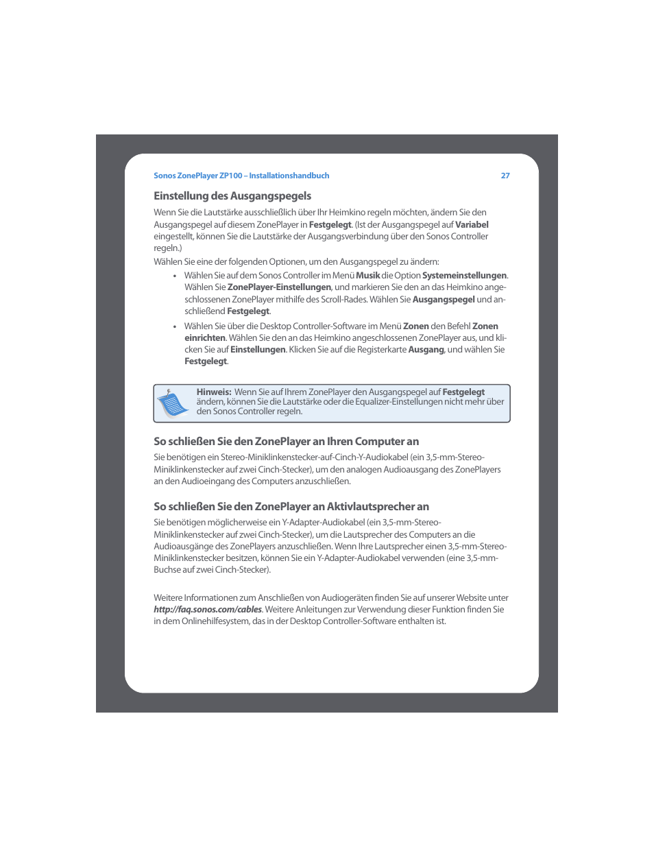 Sonos ZonePlayer ZP100 User Manual | Page 31 / 132