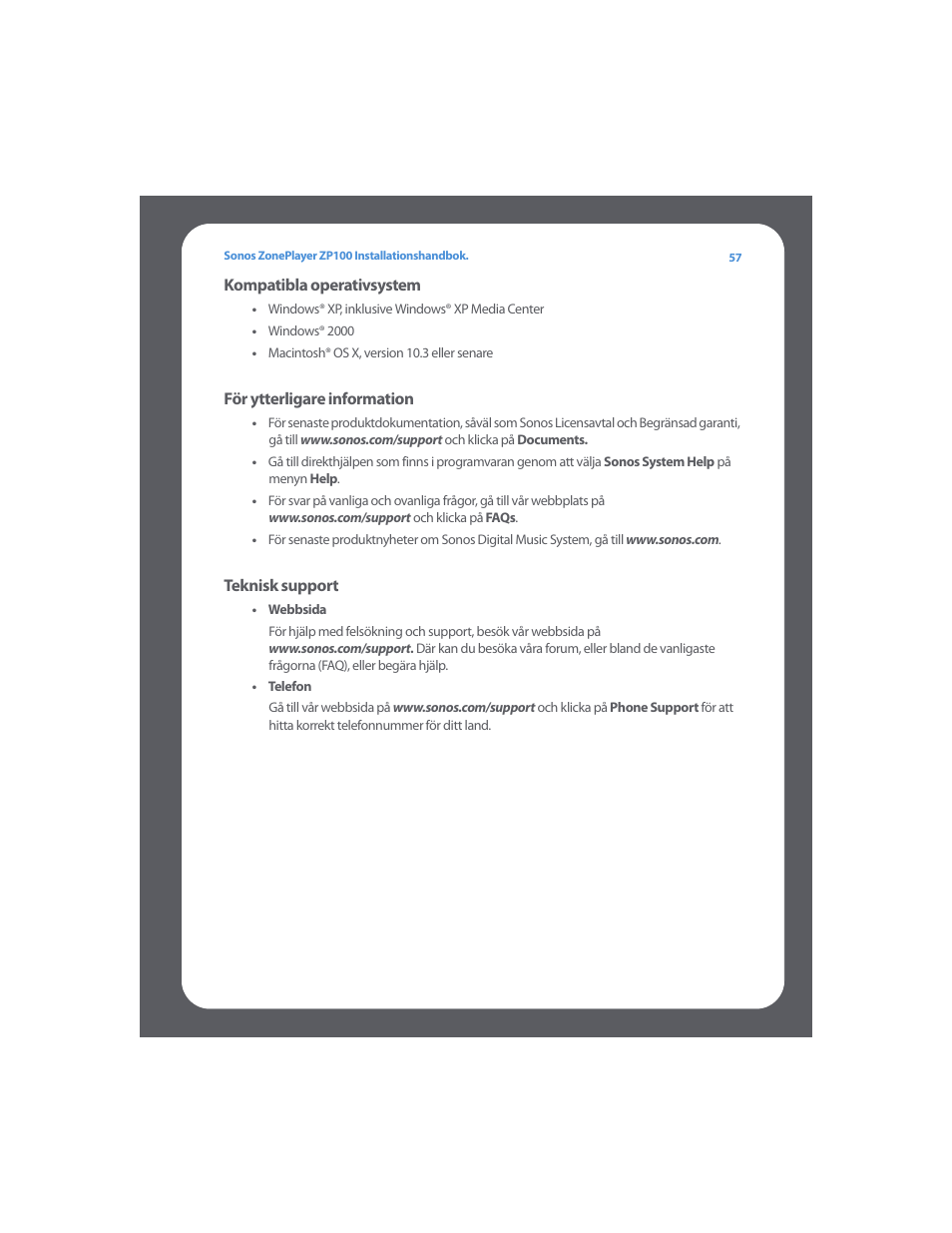 Sonos ZonePlayer ZP100 User Manual | Page 61 / 132