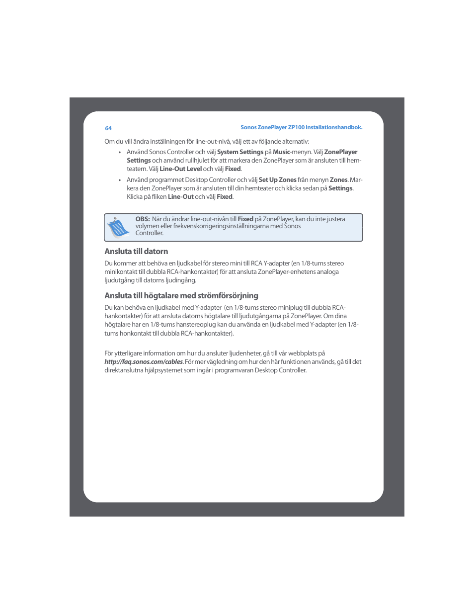Sonos ZonePlayer ZP100 User Manual | Page 68 / 132