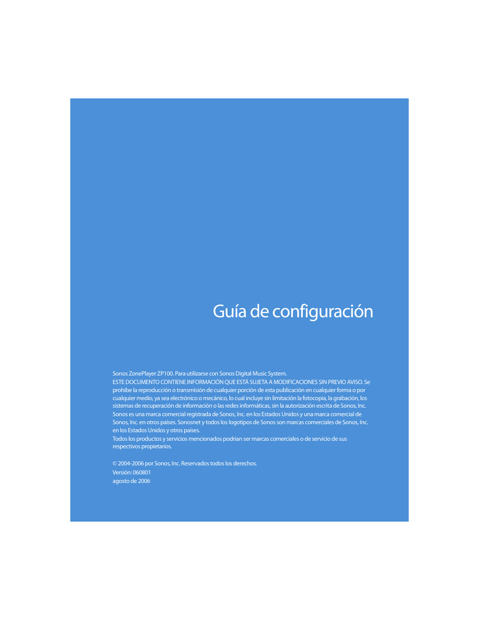 Guía de configuración | Sonos ZonePlayer ZP100 User Manual | Page 95 / 132