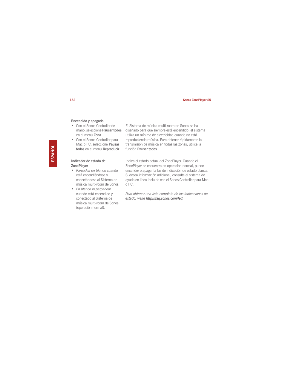 Sonos ZonePlayer S5 User Manual | Page 138 / 180