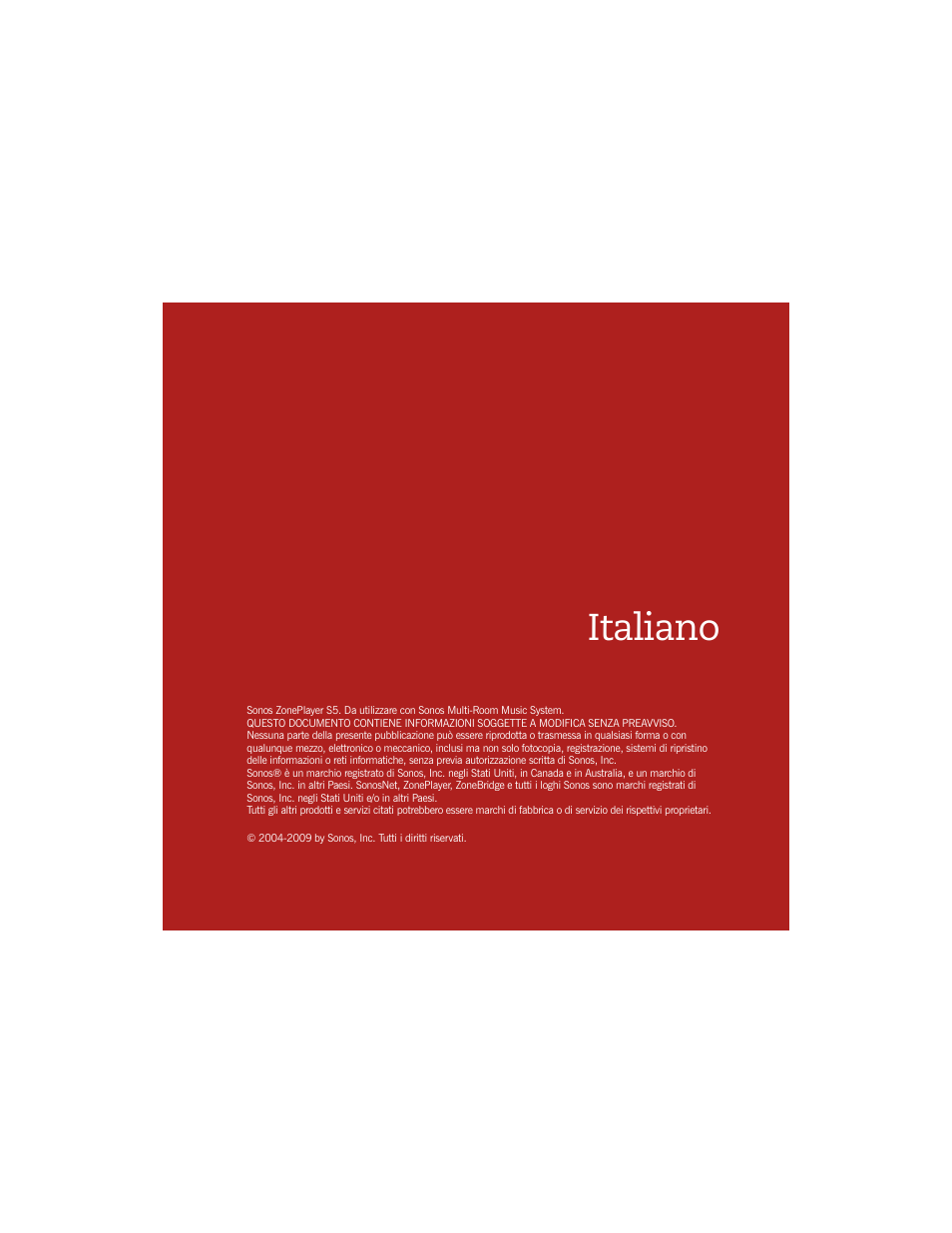 Italiano | Sonos ZonePlayer S5 User Manual | Page 156 / 180