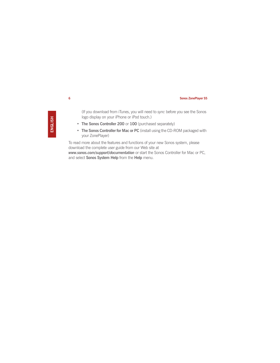 Sonos ZonePlayer S5 User Manual | Page 16 / 180