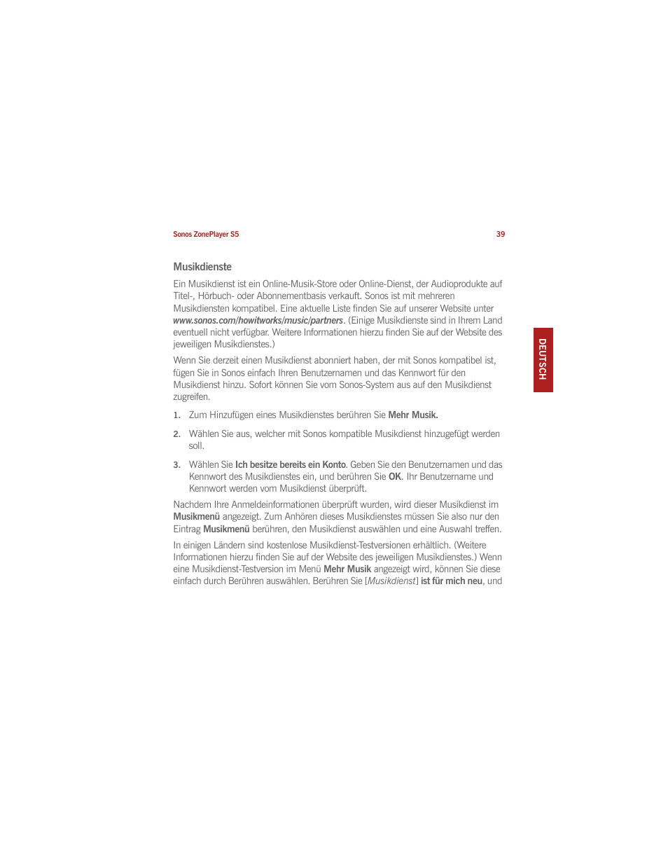 Sonos ZonePlayer S5 User Manual | Page 48 / 180