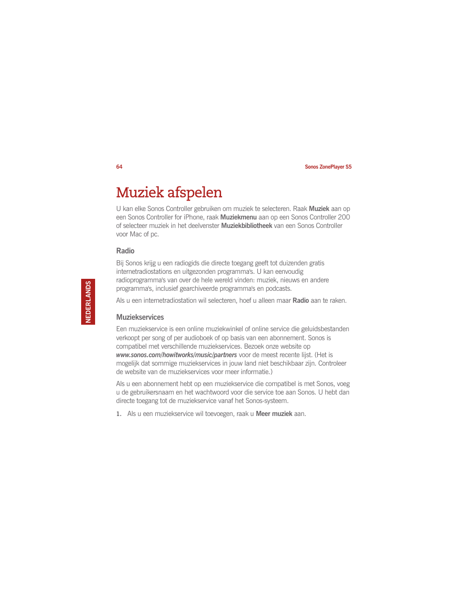 Muziek afspelen | Sonos ZonePlayer S5 User Manual | Page 72 / 180