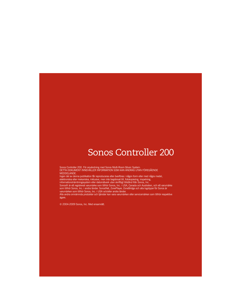 Sonos controller 200 (svenska), Sonos controller 200 | Sonos CONTROLLER 200 User Manual | Page 59 / 122