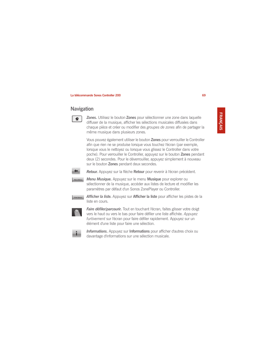 Navigation | Sonos CONTROLLER 200 User Manual | Page 79 / 122