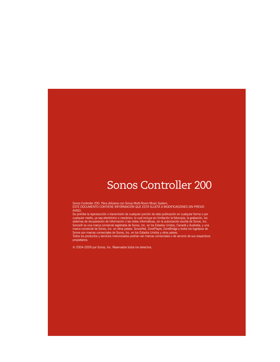 Sonos controller 200 (español), Sonos controller 200 | Sonos CONTROLLER 200 User Manual | Page 91 / 122