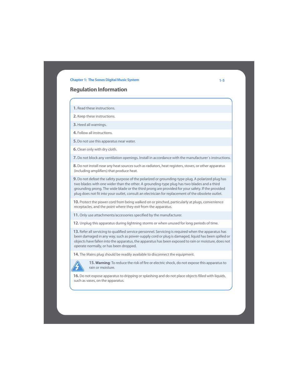 Regulation information, Regulation information -5 | Sonos Digital Music System User Manual | Page 11 / 114