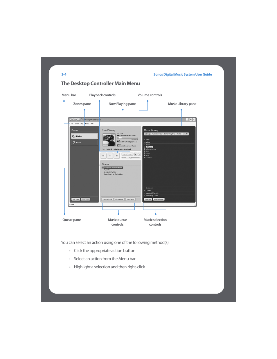 The desktop controller main menu | Sonos Digital Music System User Manual | Page 26 / 114