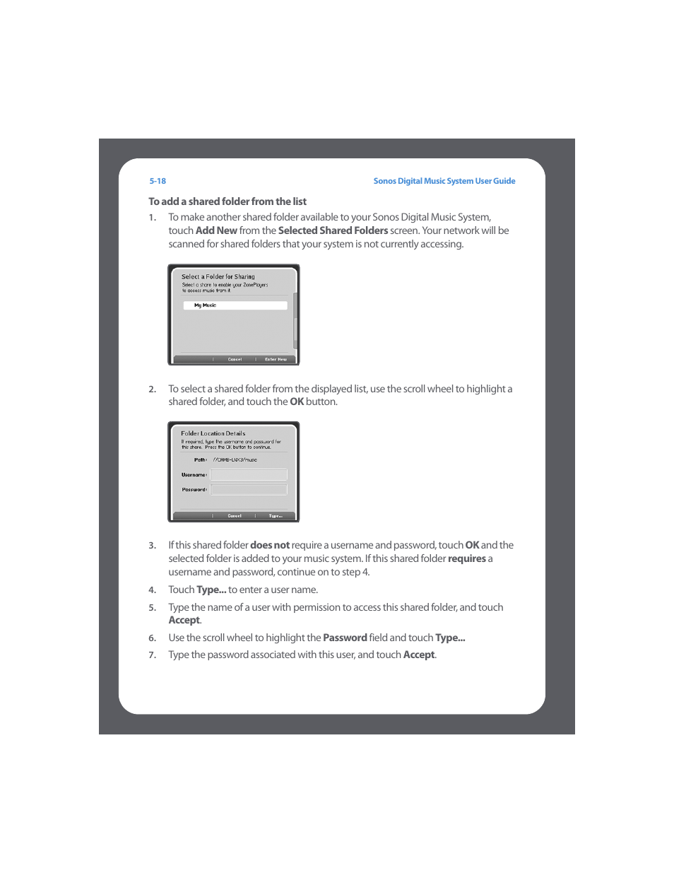 To add a shared folder from the list | Sonos Digital Music System User Manual | Page 82 / 114