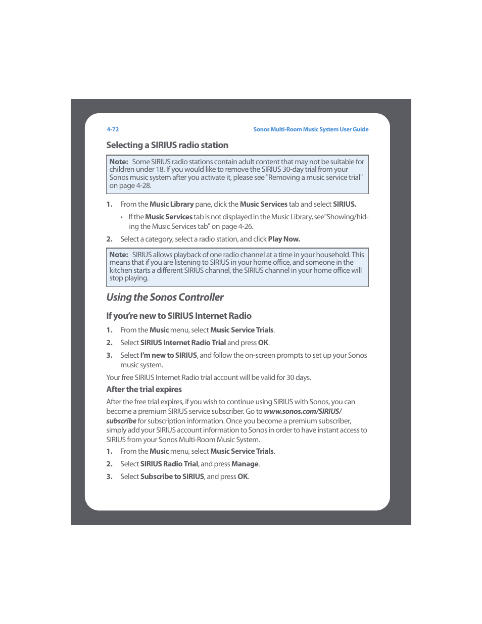 Using the sonos controller, Using the sonos controller -72, Using the sonos controller" on | Sonos Multi-Room Music System User Manual | Page 124 / 222