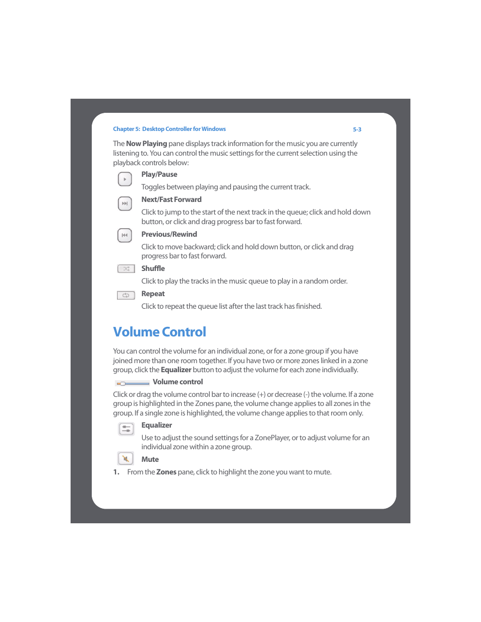 Volume control, Volume control -3 | Sonos Multi-Room Music System User Manual | Page 140 / 222