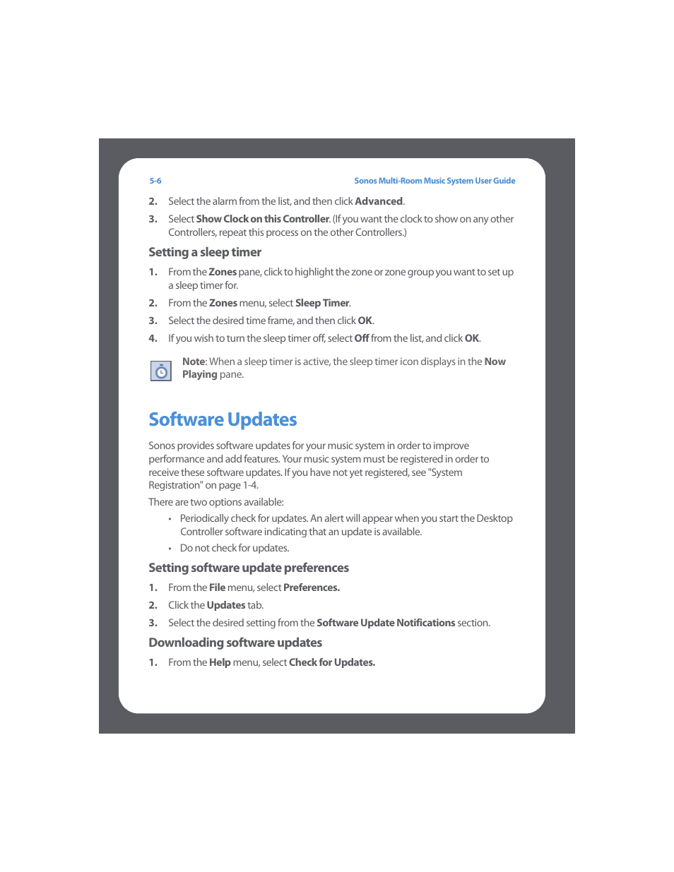 Software updates, Software updates -6 | Sonos Multi-Room Music System User Manual | Page 143 / 222