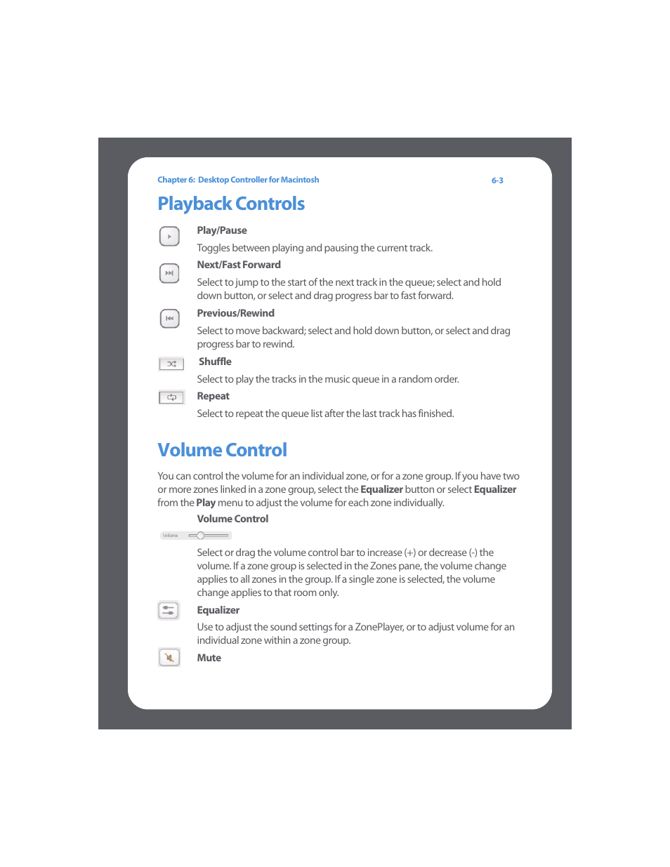Playback controls, Volume control, Playback controls -3 volume control -3 | Sonos Multi-Room Music System User Manual | Page 152 / 222