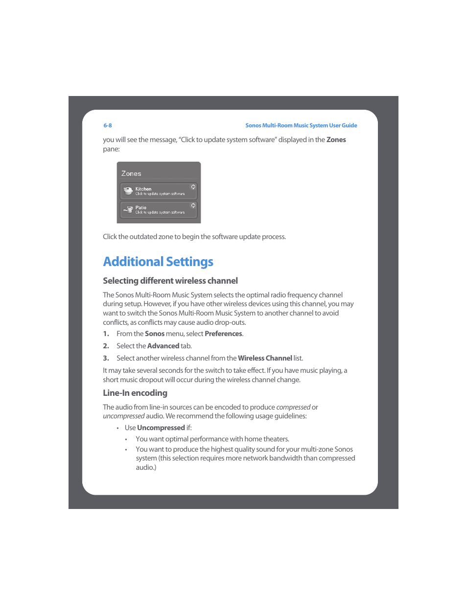 Additional settings, Additional settings -8 | Sonos Multi-Room Music System User Manual | Page 157 / 222