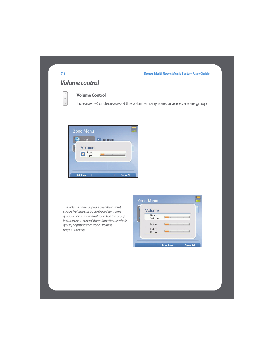 Volume control, Volume control -6 | Sonos Multi-Room Music System User Manual | Page 166 / 222