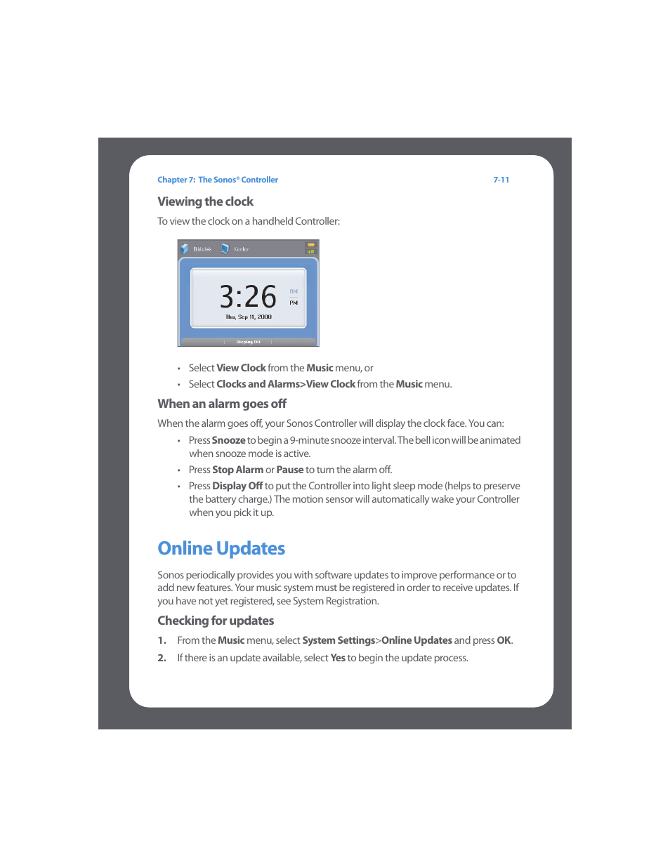 Online updates, Online updates -11 | Sonos Multi-Room Music System User Manual | Page 171 / 222