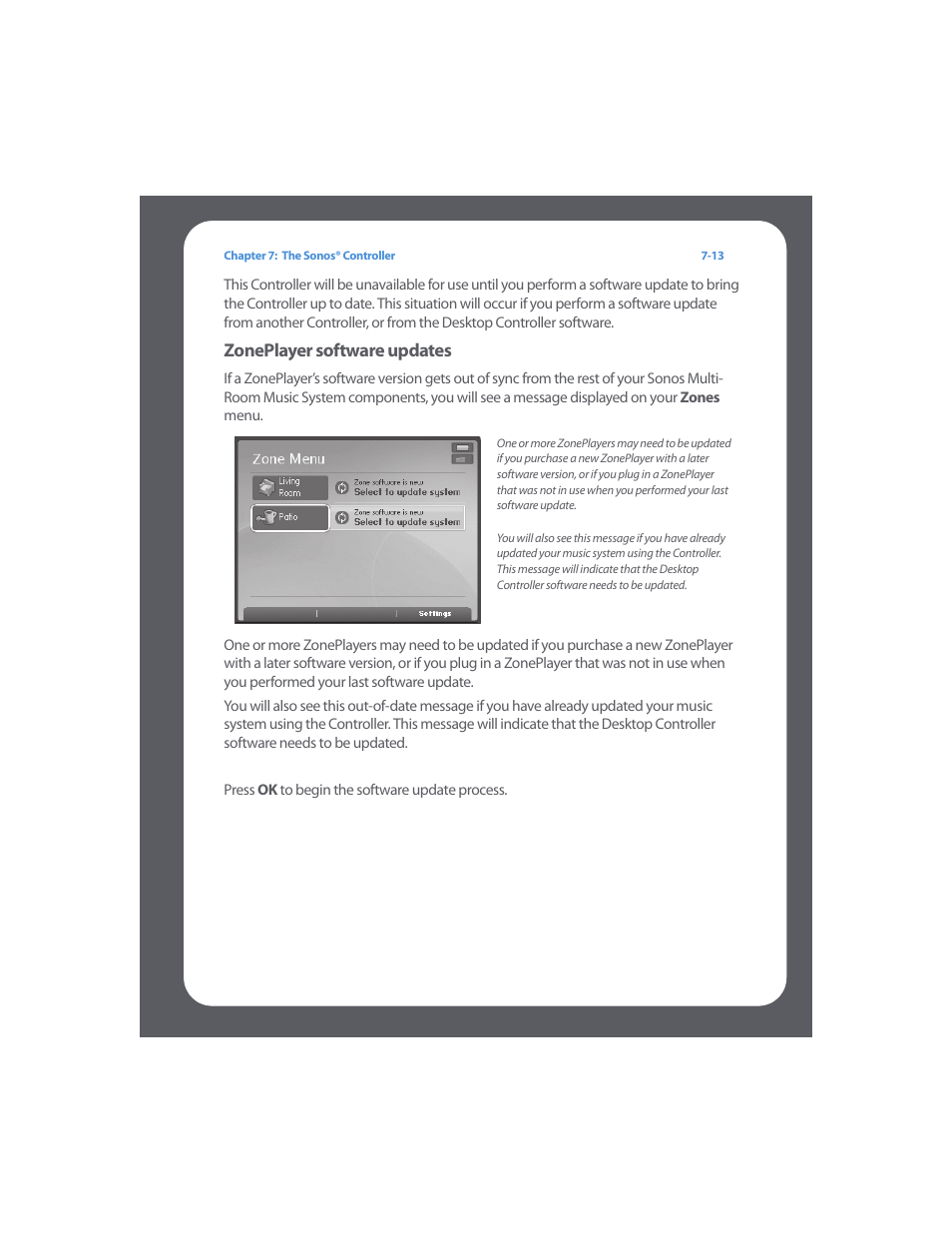 Zoneplayer software updates | Sonos Multi-Room Music System User Manual | Page 173 / 222