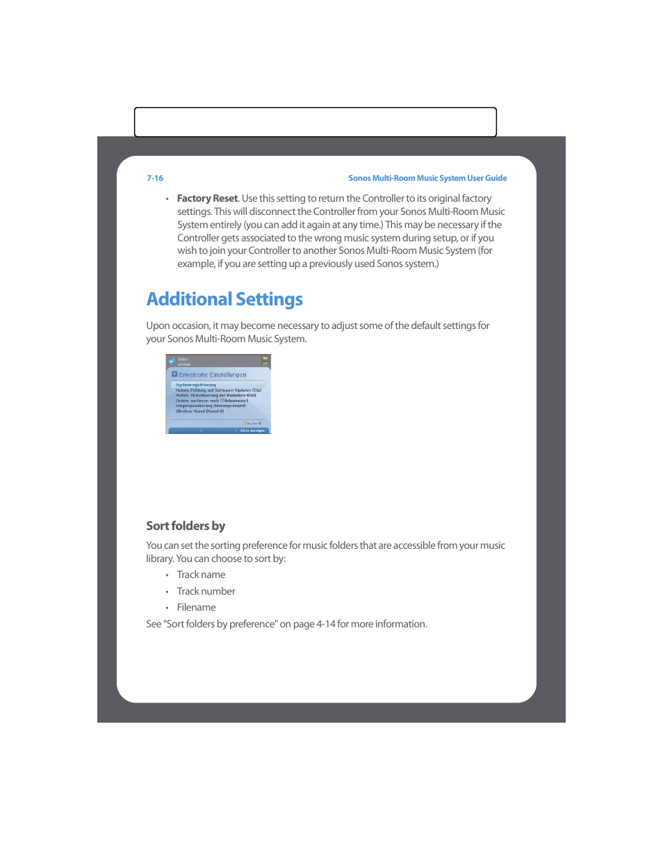 Additional settings, Additional settings -16 | Sonos Multi-Room Music System User Manual | Page 176 / 222