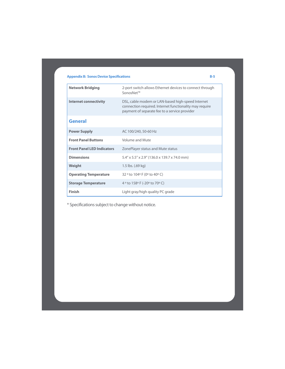 General | Sonos Multi-Room Music System User Manual | Page 195 / 222