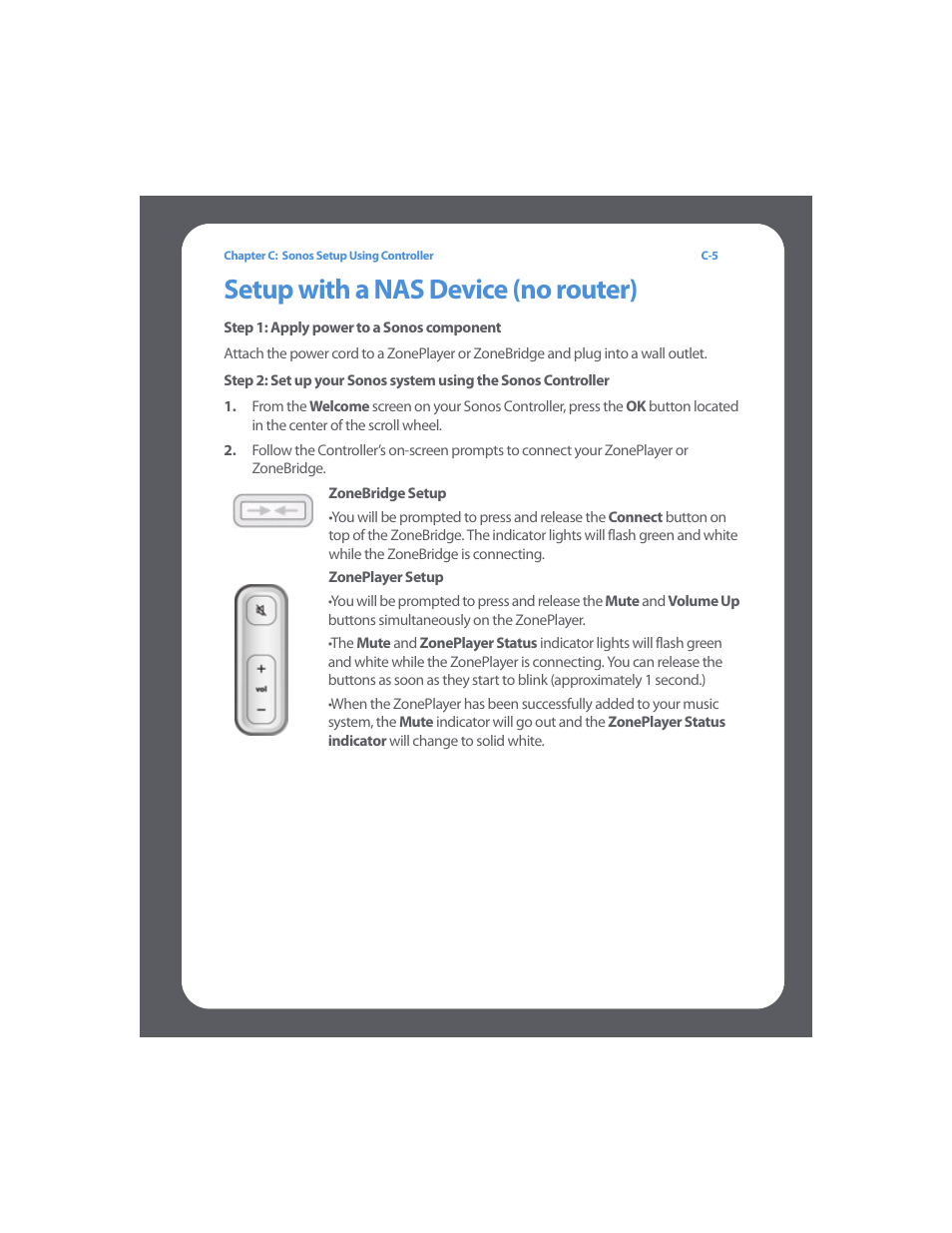 Setup with a nas device (no router) | Sonos Multi-Room Music System User Manual | Page 204 / 222