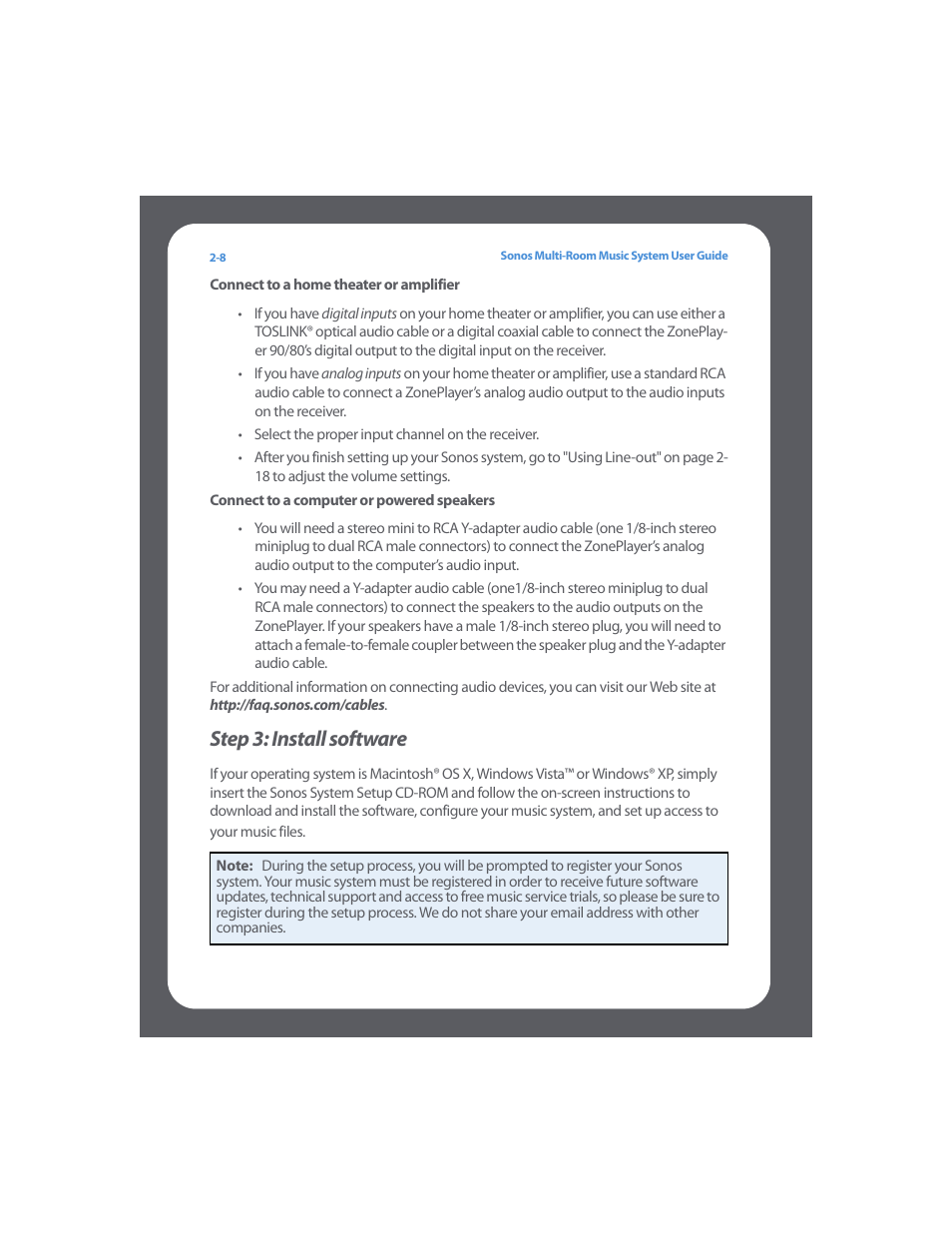 Step 3: install software | Sonos Multi-Room Music System User Manual | Page 23 / 222