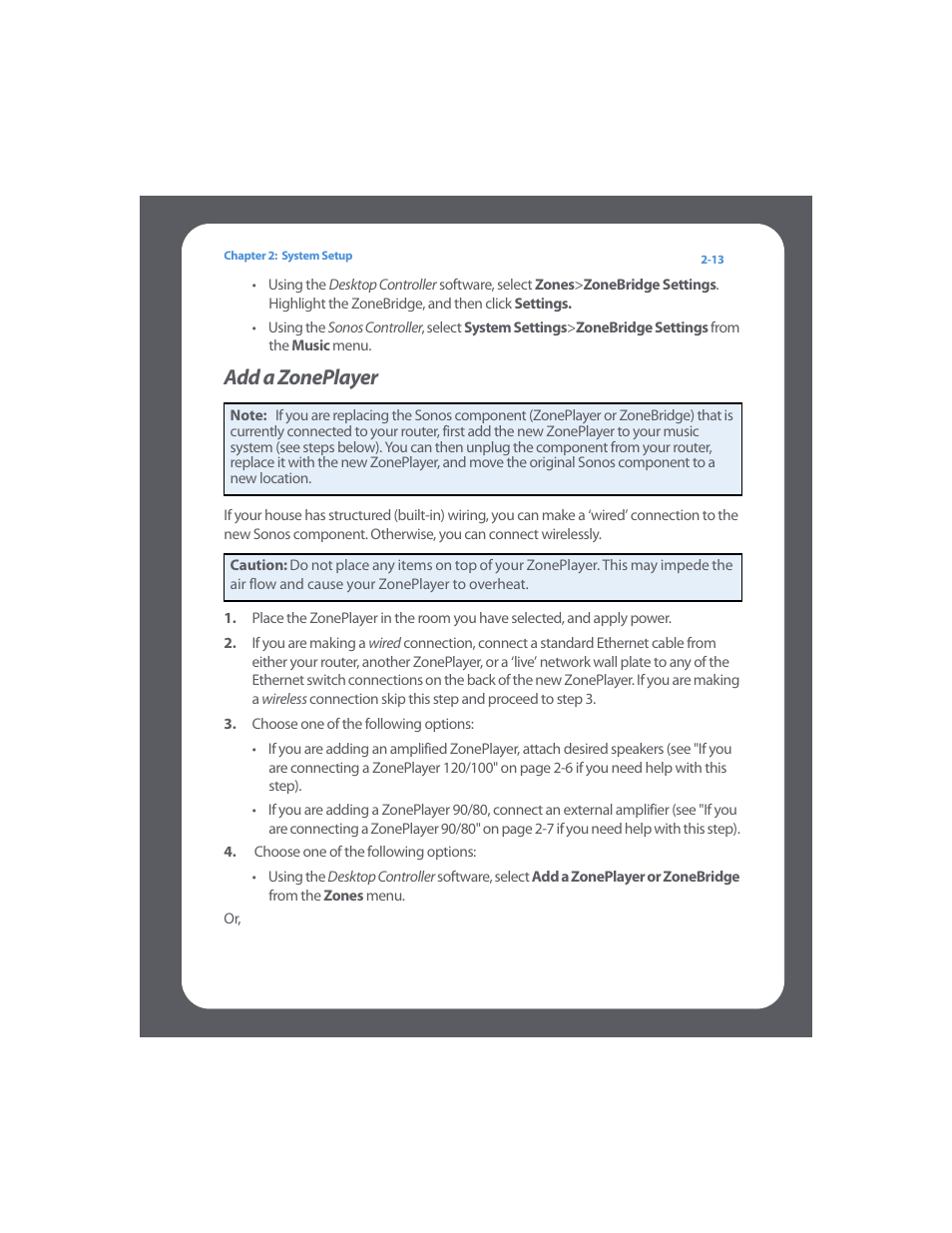 Add a zoneplayer, Add a zoneplayer -13 | Sonos Multi-Room Music System User Manual | Page 28 / 222