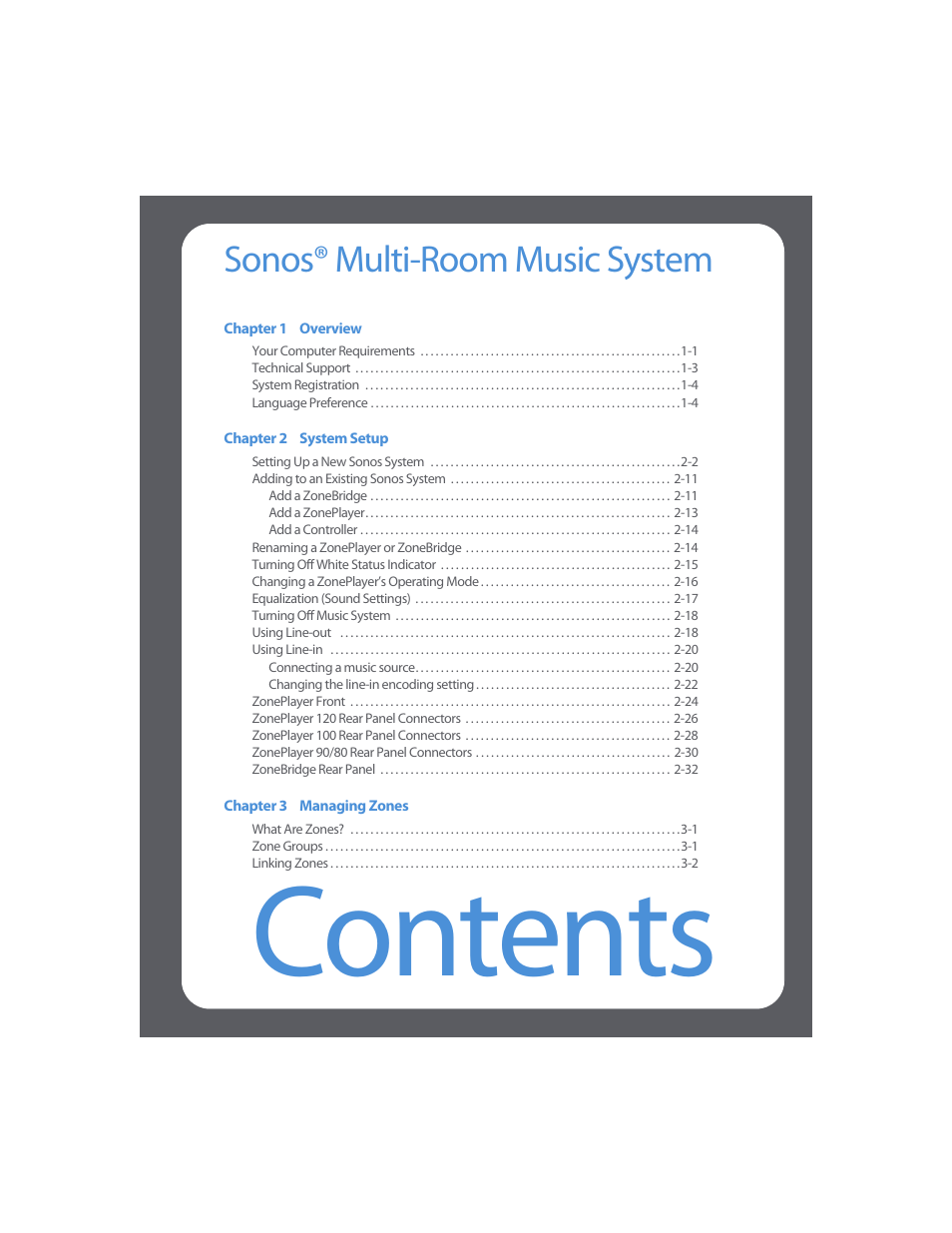Sonos Multi-Room Music System User Manual | Page 3 / 222