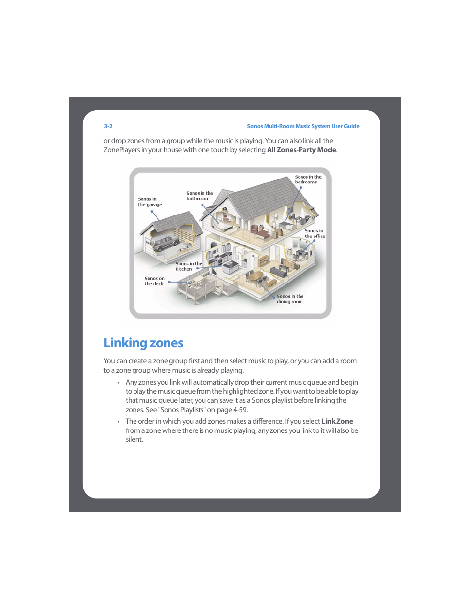 Linking zones, Linking zones -2 | Sonos Multi-Room Music System User Manual | Page 49 / 222