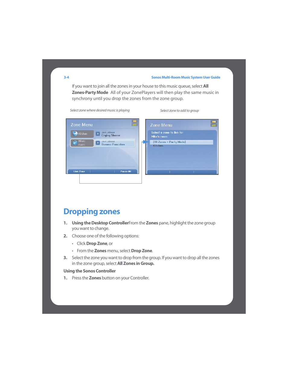 Dropping zones | Sonos Multi-Room Music System User Manual | Page 51 / 222