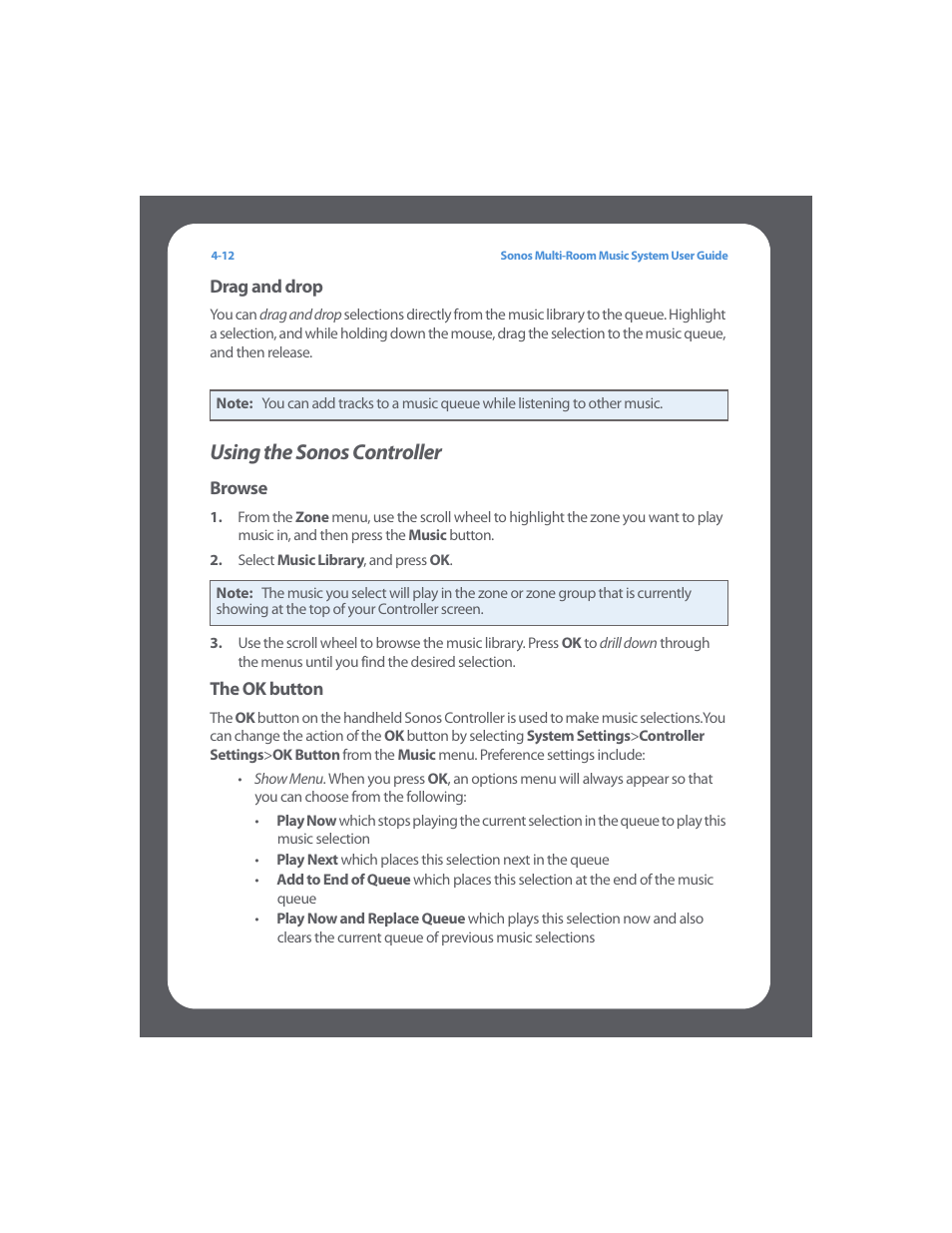 Using the sonos controller, Using the sonos controller -12 | Sonos Multi-Room Music System User Manual | Page 64 / 222
