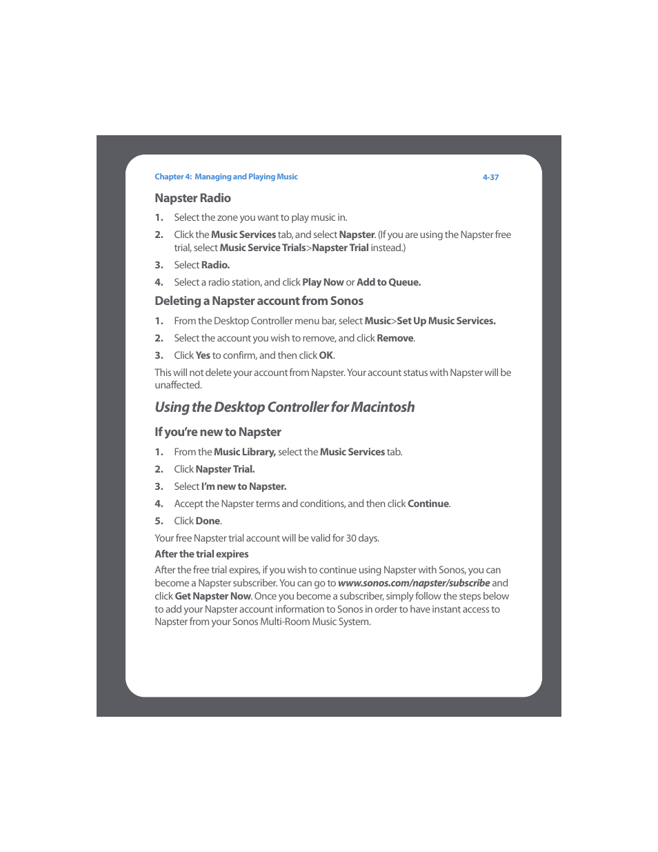 Using the desktop controller for macintosh, Using the desktop controller for macintosh -37, See "using the desktop controller | Sonos Multi-Room Music System User Manual | Page 89 / 222