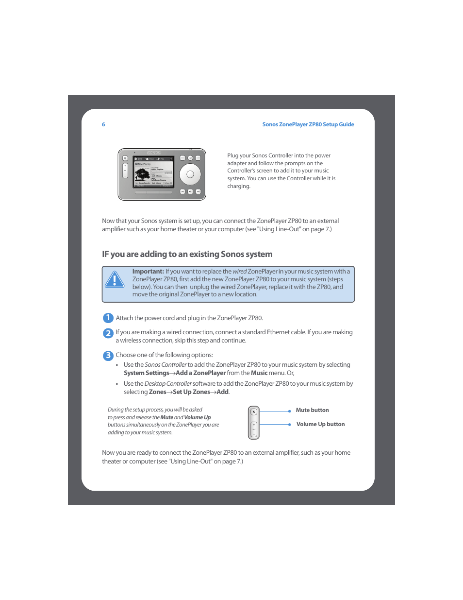If you are adding to an existing sonos system | Sonos ZonePlayer ZP80 User Manual | Page 10 / 128